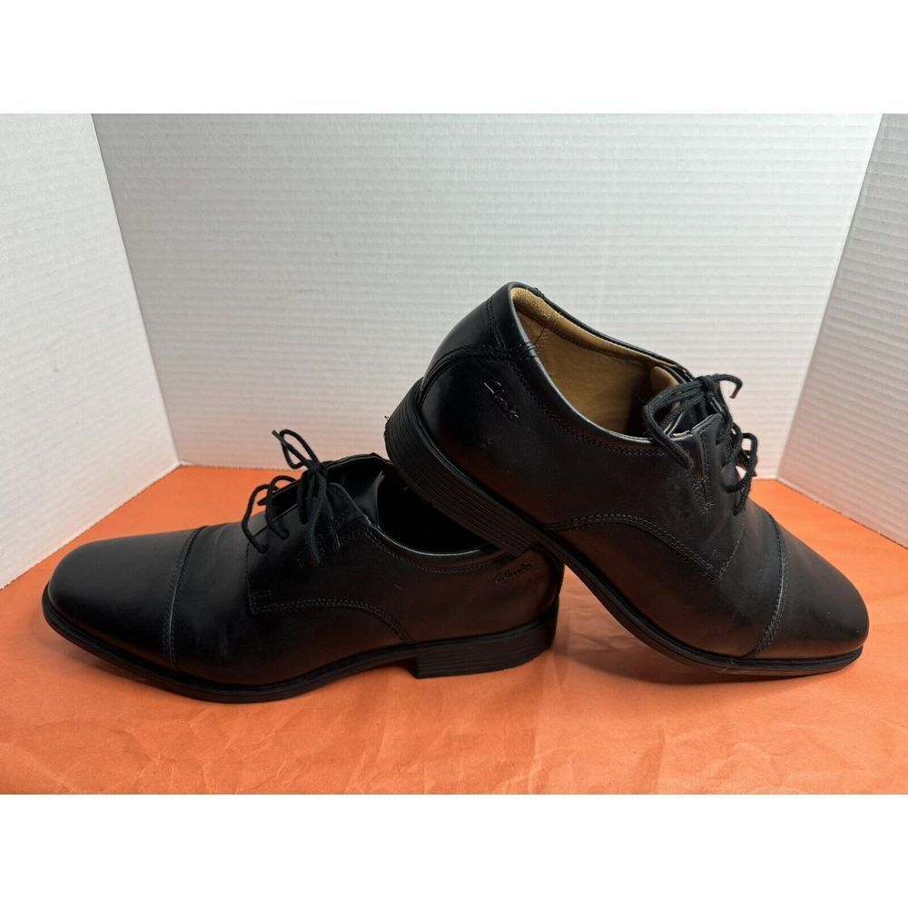 Clarks Men's Tilden Medium Cap Toe Oxford Shoes Black Sz 8.5 - Picture 3 of 8